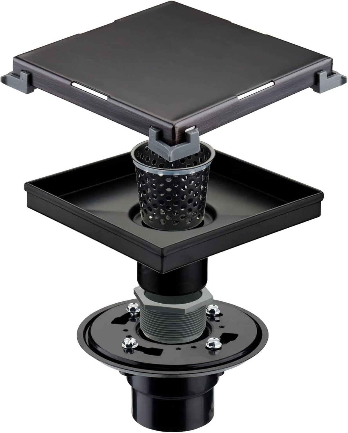 6 inch Stainless Steel Square Shower Drain with Tile Insert Q106891