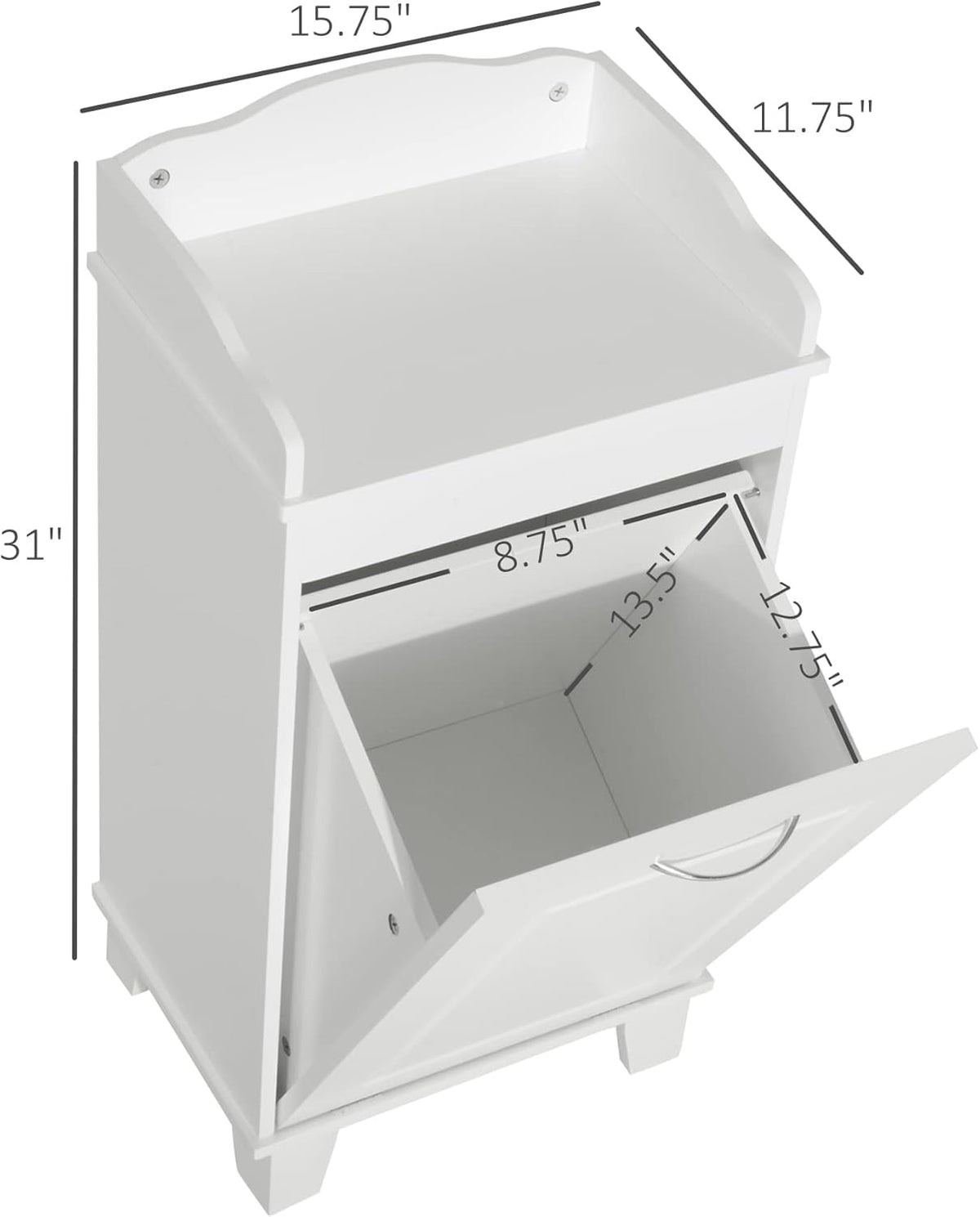 White Free Standing Laundry Hamper Q187688