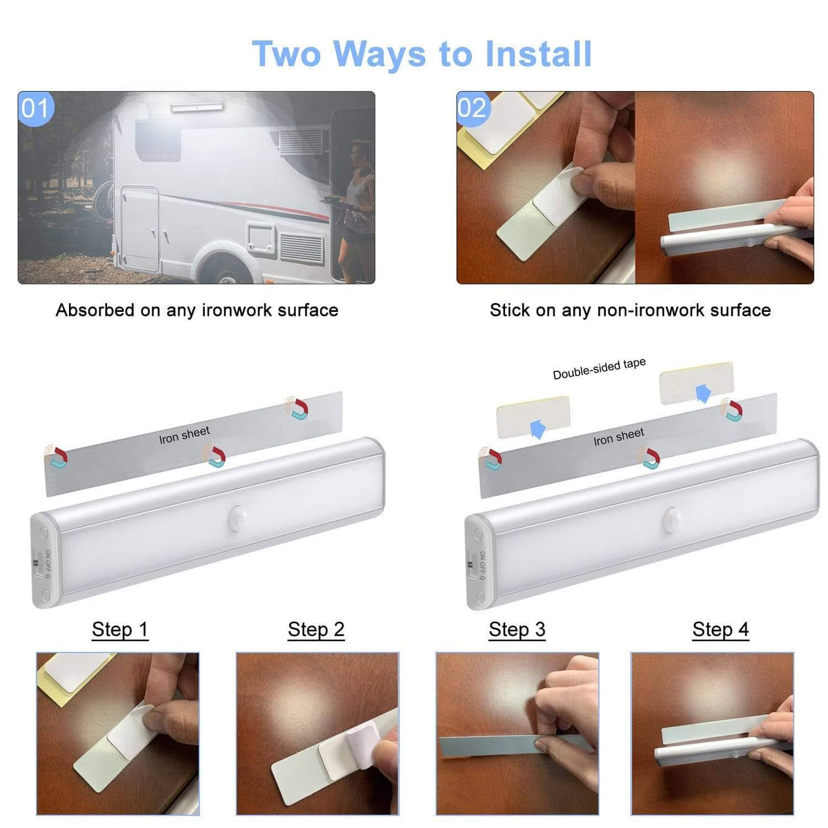 Wireless Motion Sensor 20-LED Light 4 Pack Q616