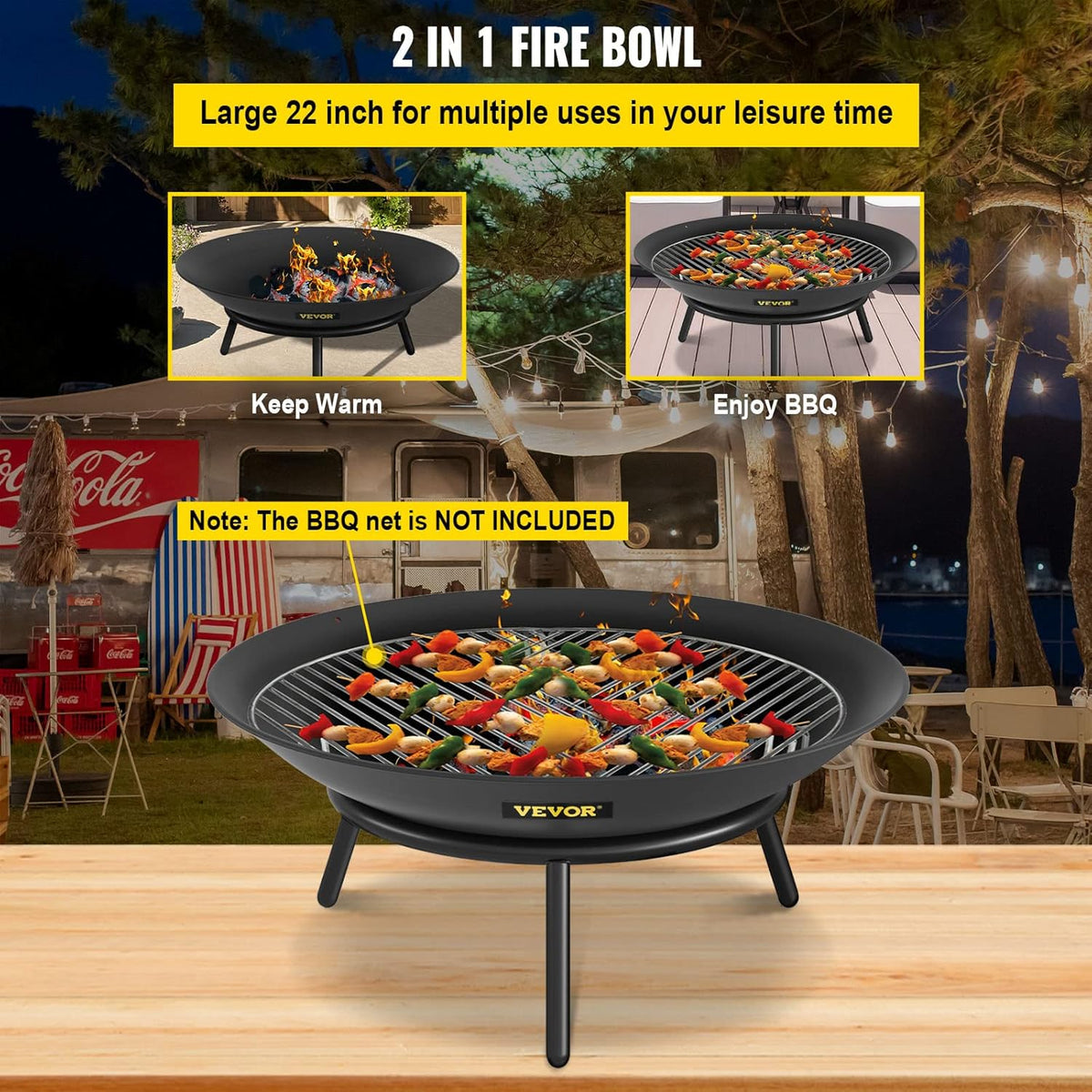 22-Inch Round Carbon Steel Fire Pit Bowl X27982