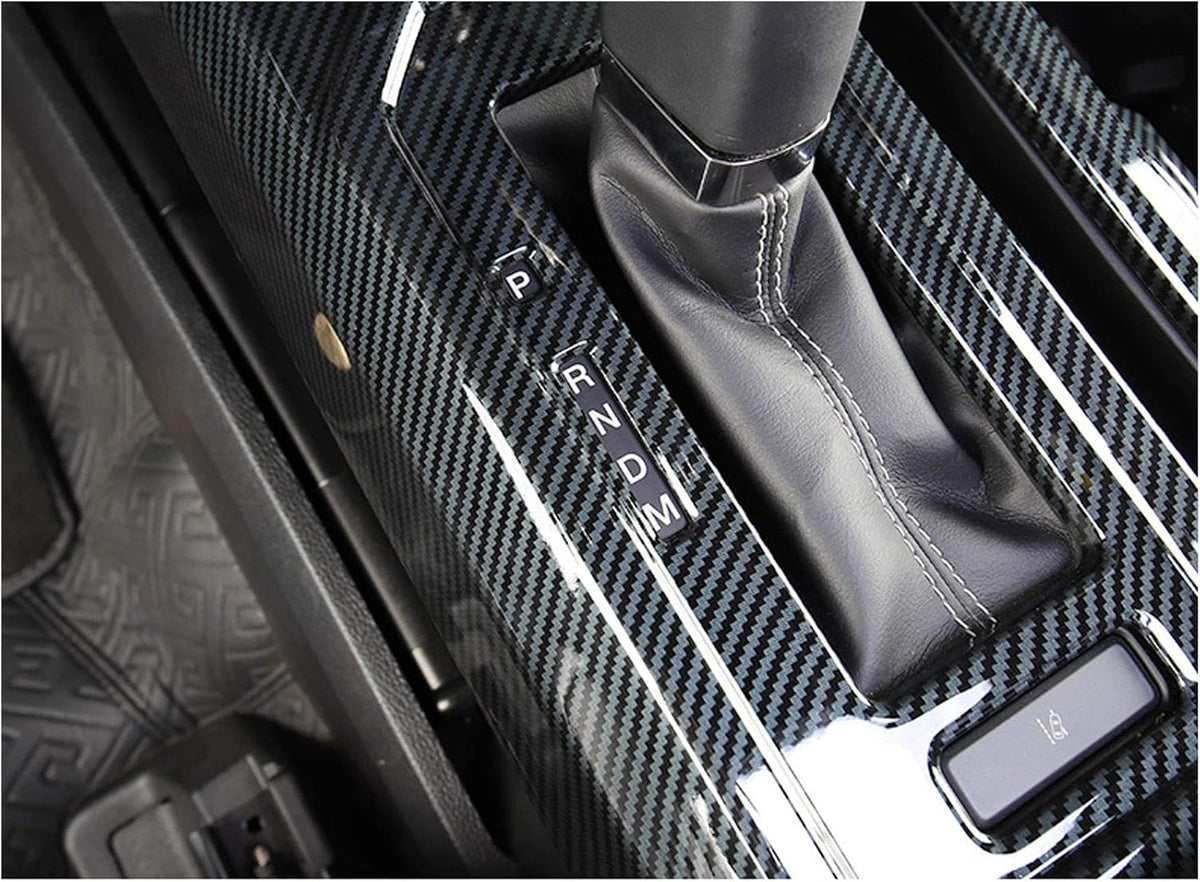 Carbon Fiber Center Console Gear Shift Cup Holder Trim 2pcs J72375