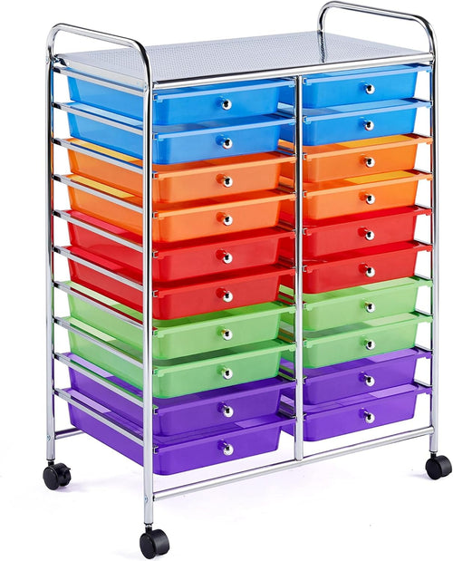 20 Drawers Rolling Storage Cart Black X3479