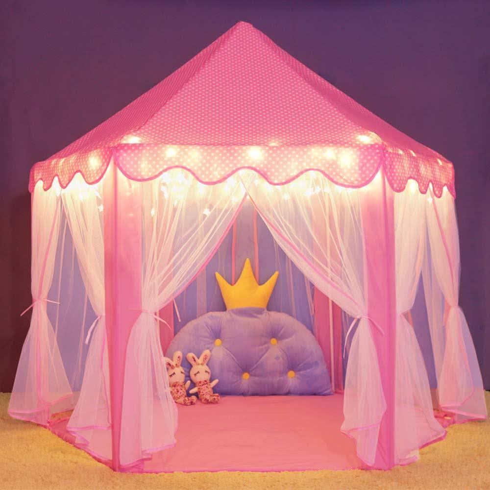 Princess Castle Play Tent with Star Lights U44964