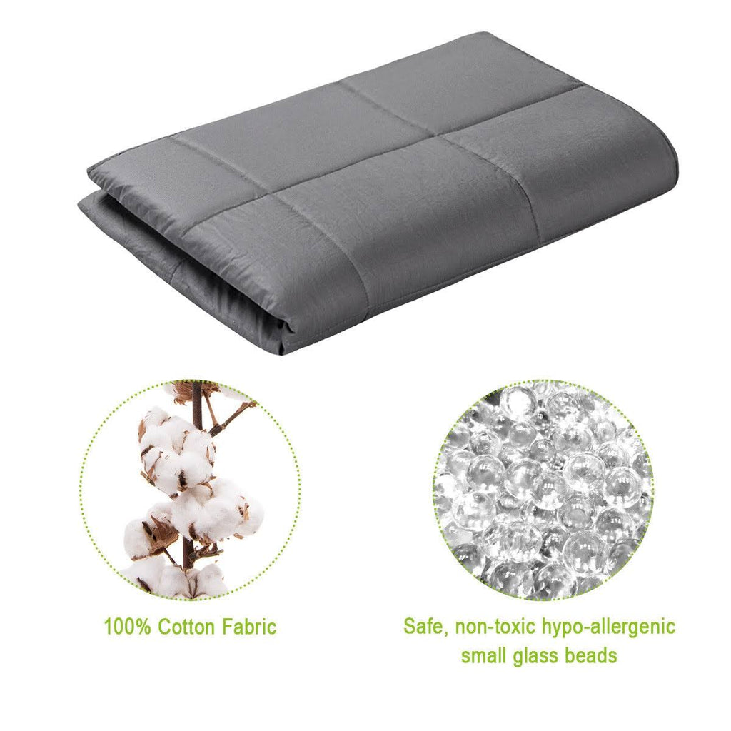 100% Cotton 15 lbs Glass Beads Weighted Blanket D1419