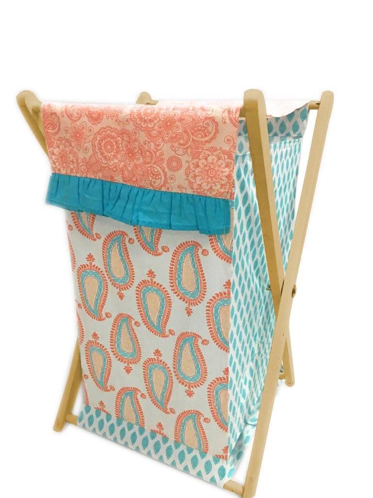 Kids Storage Laundry Hamper with Wooden Frame and Mesh Liner L21041