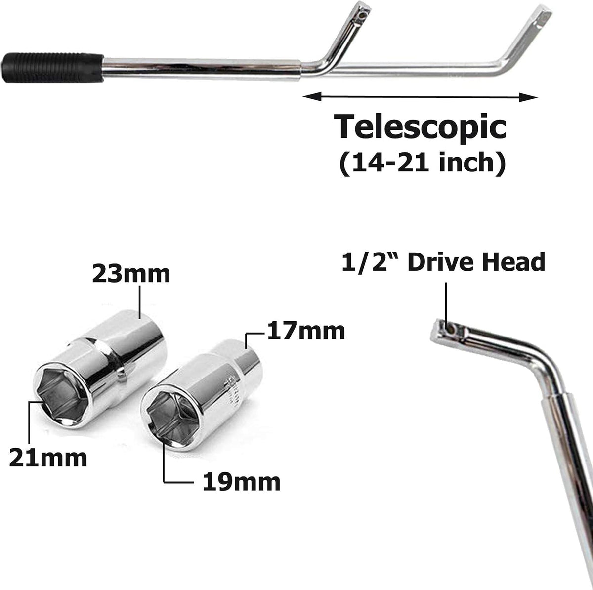Extendable Lug Wrench and 2 Ton Scissor Jack Kit M3061
