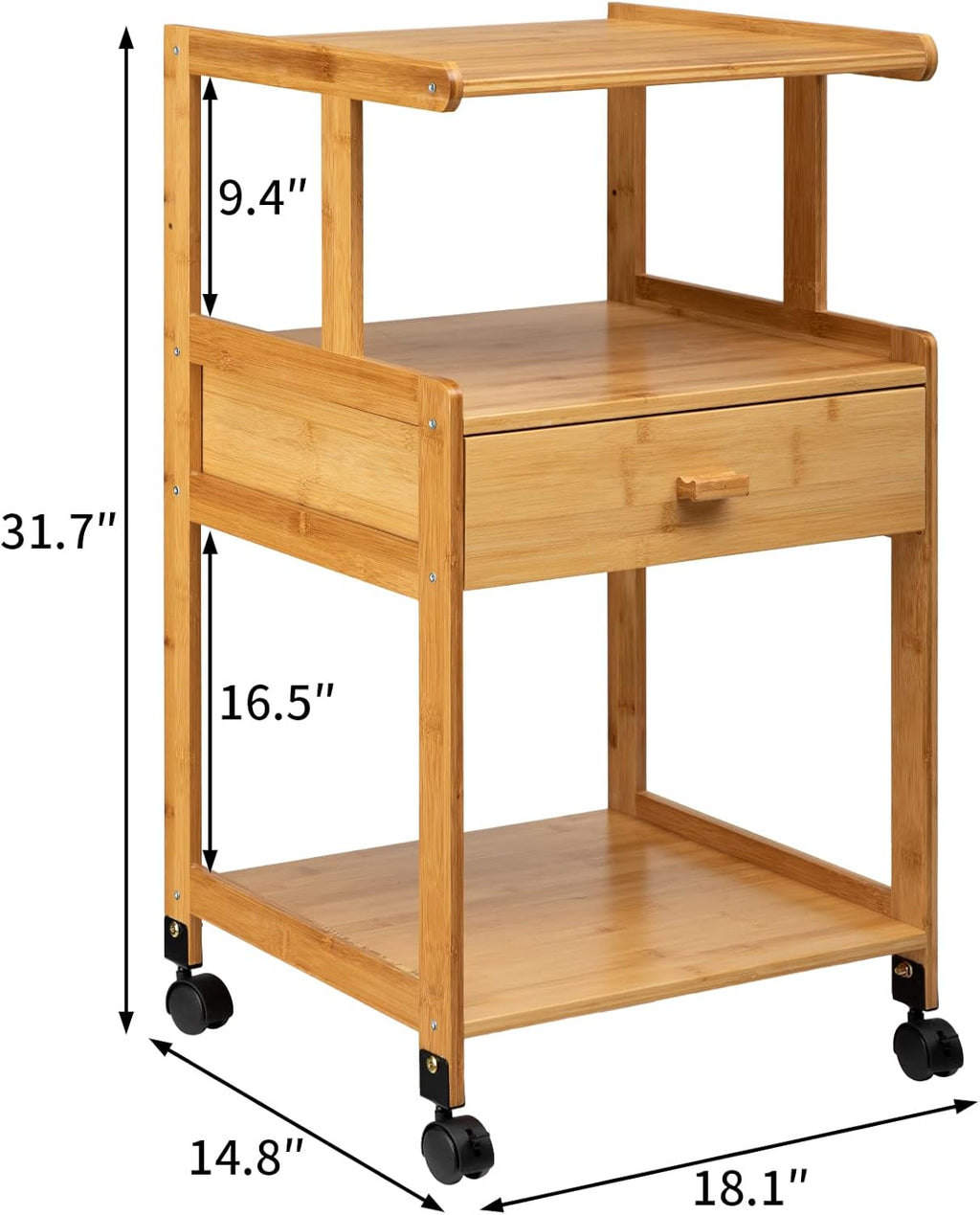 3-Tiers Mobile Printer Stand with Drawer J7483