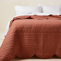 Queen Size Scalloped Edge Quilt Light Terracotta C85694