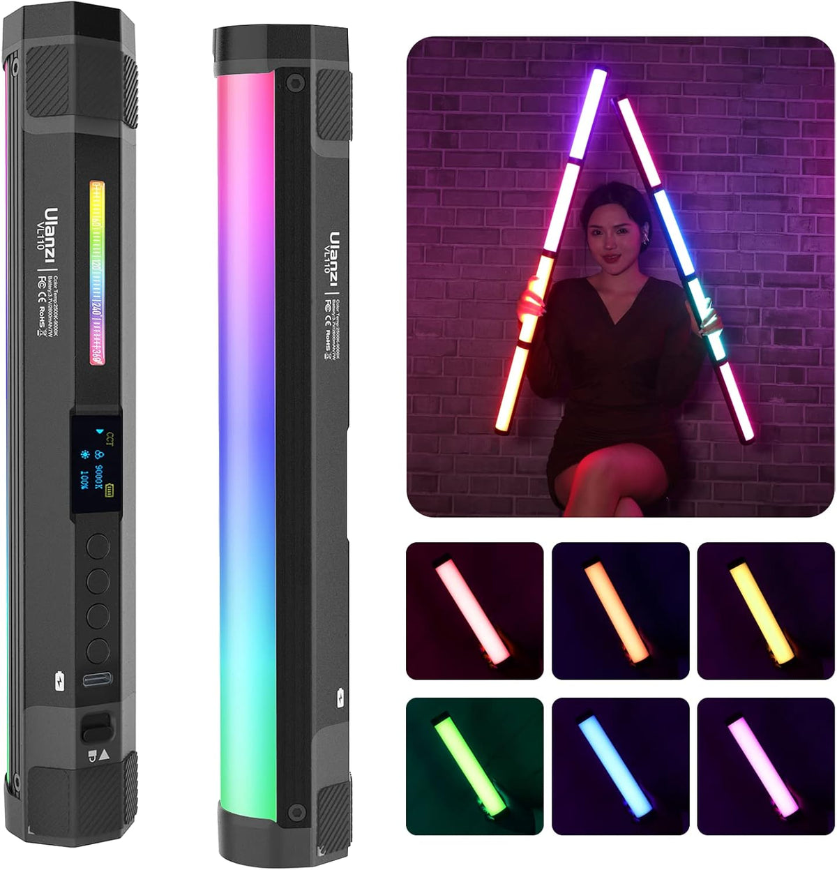 Handheld RGB LED Video Light Wand 2500-9000K Dimmable B311582