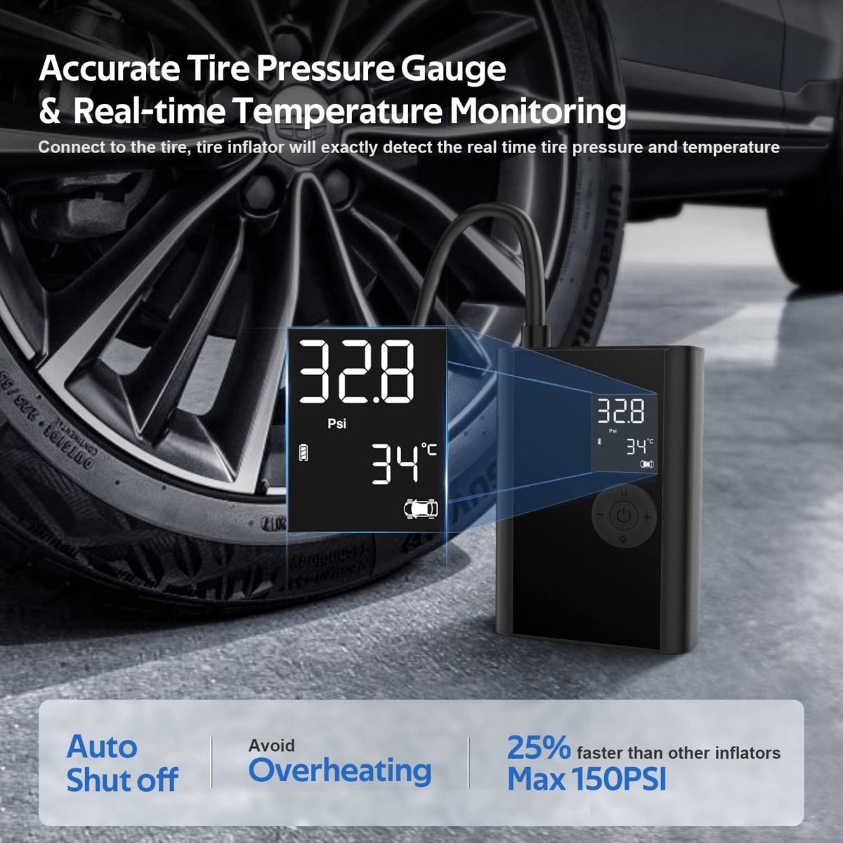 Cordless Portable Air Compressor Tire Inflator N4531