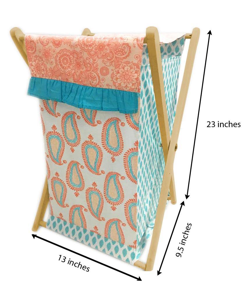 Kids Storage Laundry Hamper with Wooden Frame and Mesh Liner L21041