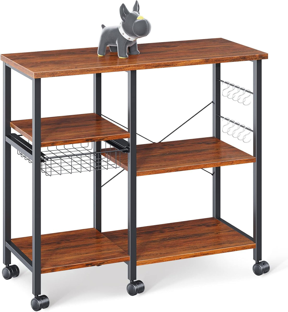 Kitchen Baker's Rack with Wheels 3-Tier+4-Tier Metal Frame Z200414