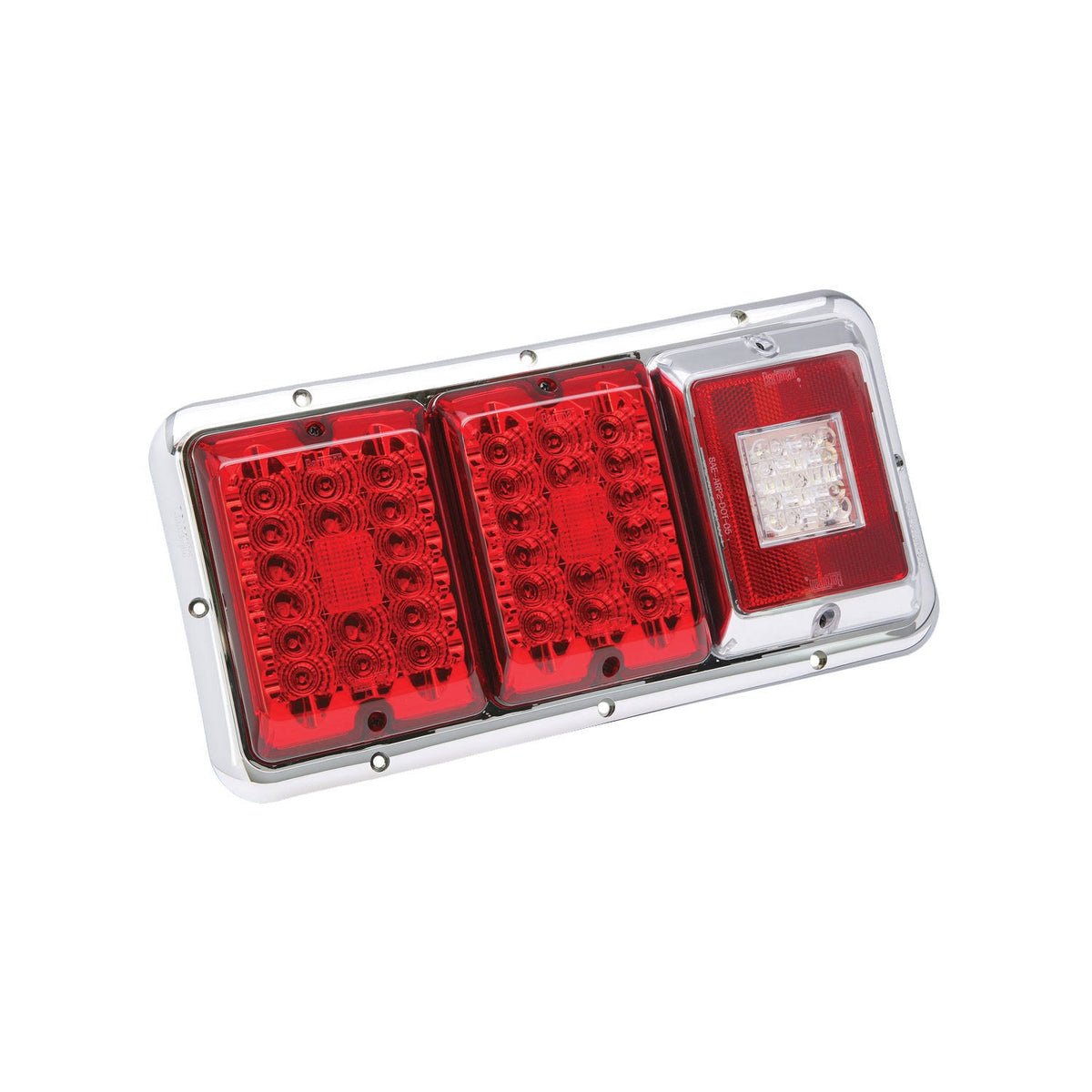 Horizontal Mount Taillight with Red LED and Chrome Base D418736
