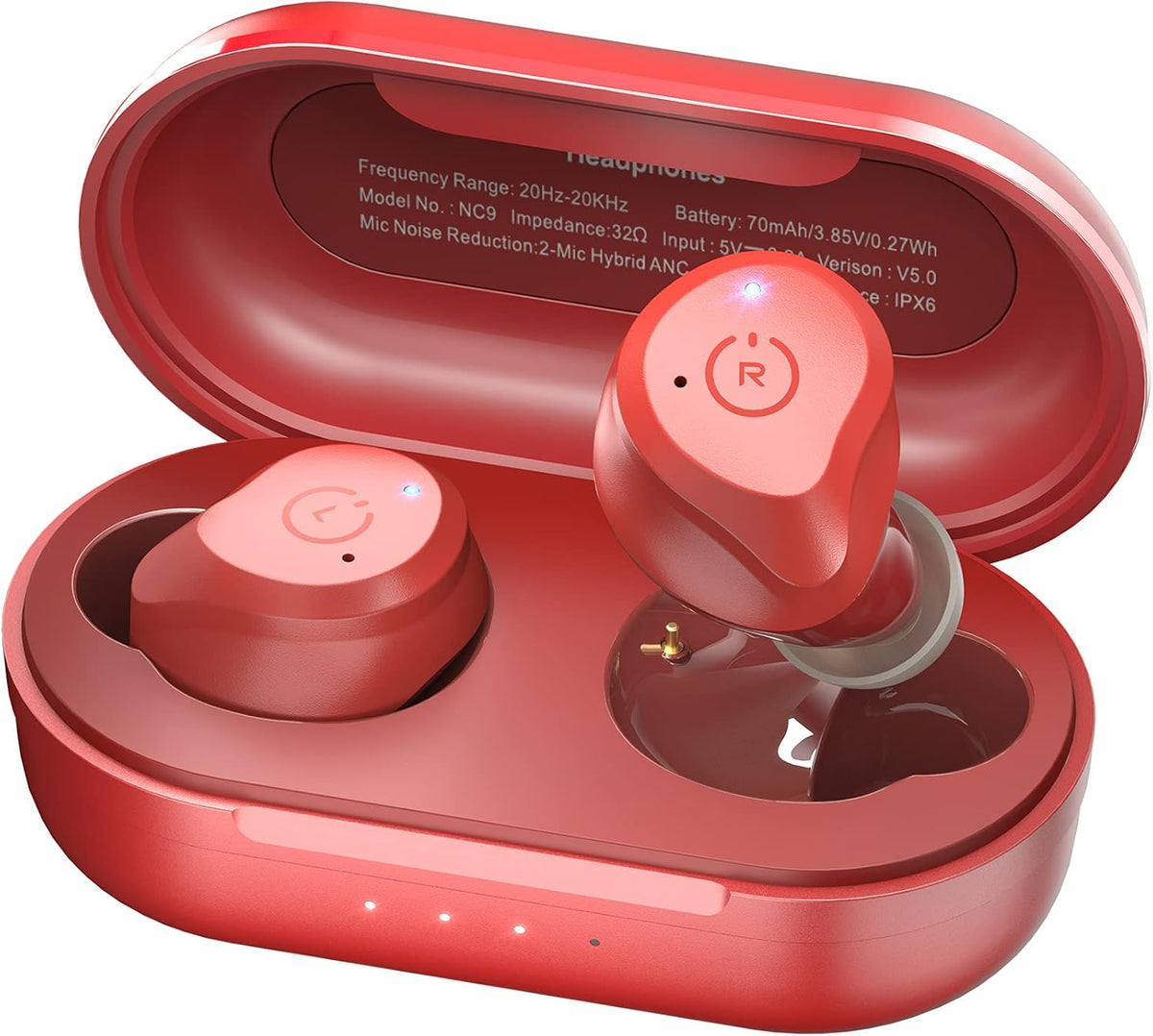 Hybrid Active Noise Cancelling Wireless Earbuds, IPX6 Waterproof Bluetooth 5.0 Black R45805
