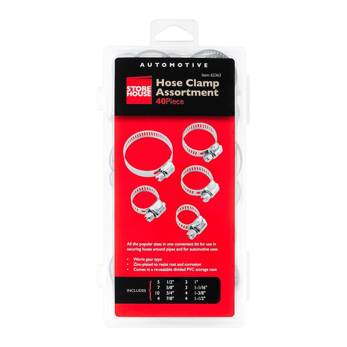 Hose Clamp Assortment, 40 Piece Q631139