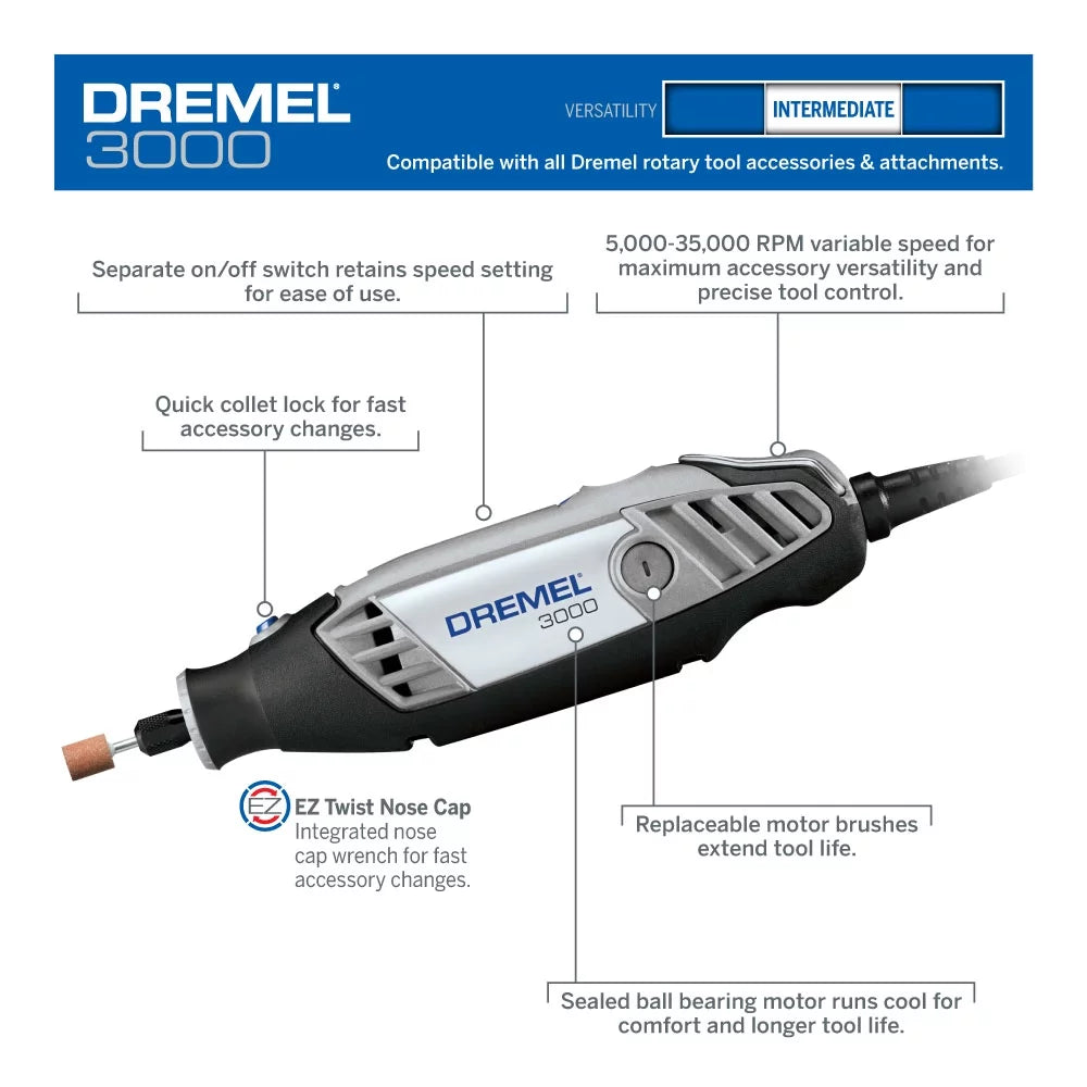 Variable Speed Corded Rotary Tool with 25 Accessories D23884
