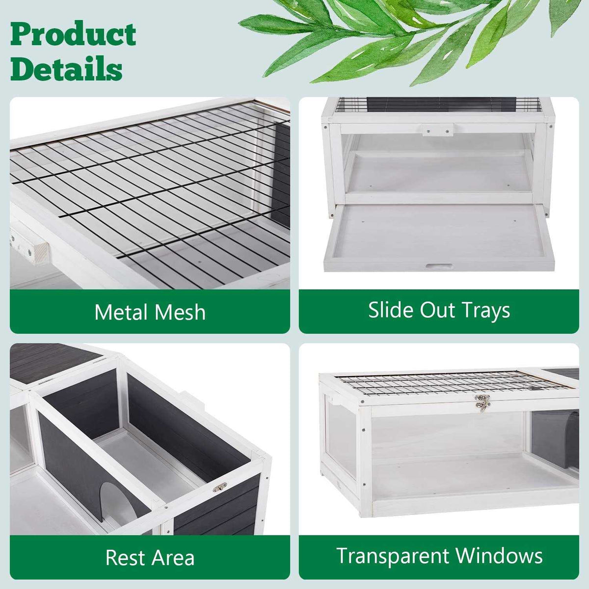 Large Transparent Wooden Tortoise Enclosure T9853