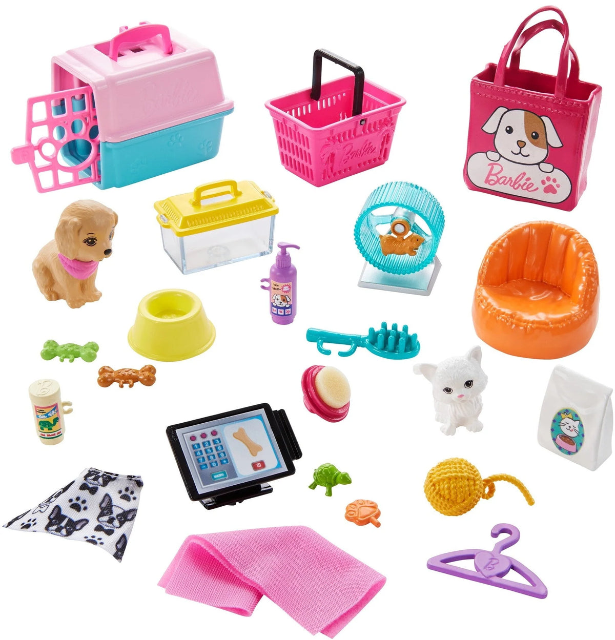 Barbie Doll and Pet Boutique Playset with 4 Pets P67195