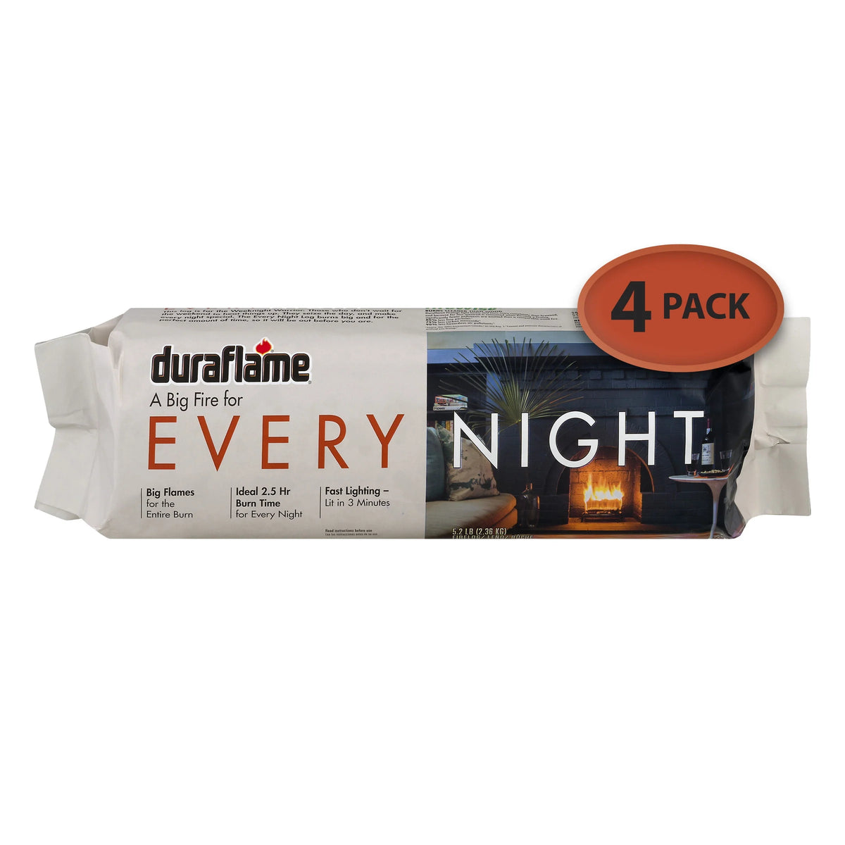 5.2 lb Firelogs, 4 Logs per Case, 2.5 Hour Large Fire N7784