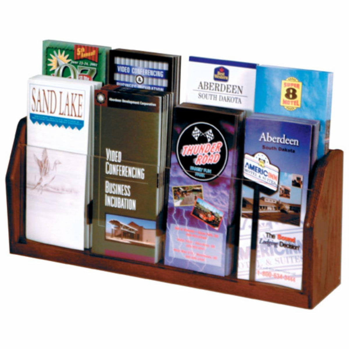 Wooden 8-pocket Brochure Holders Display Rack H3750