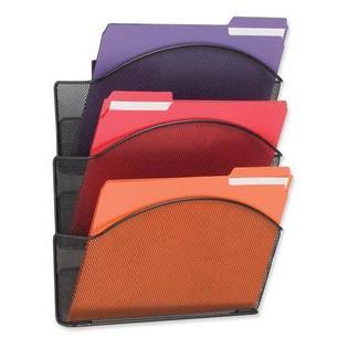 Onyx Mesh Triple Letter Size Wall Pocket Steel Black K14368