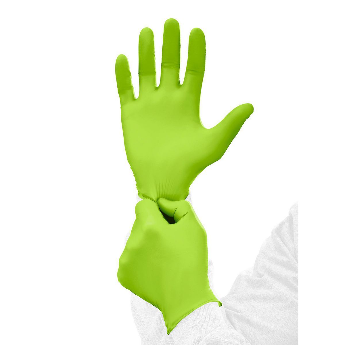 Nitrile Powder-Free Gloves, 100-Pack, Large, Green Z8282