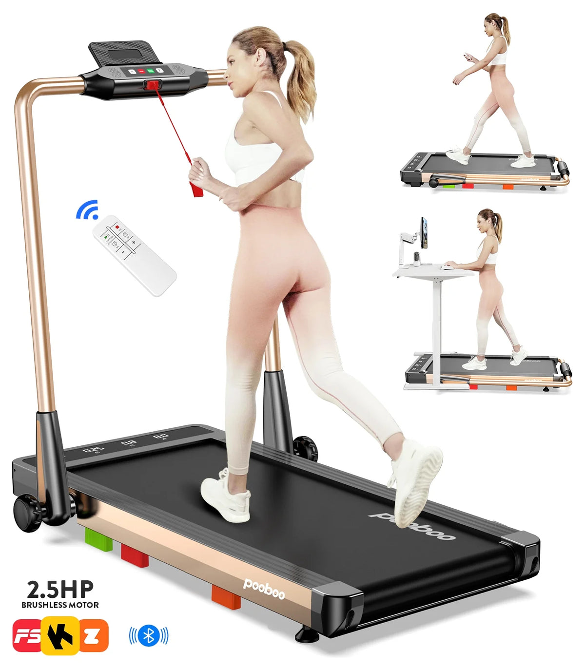 Folding Under Desk Treadmill 2.5HP Electric Walking Pad B4928