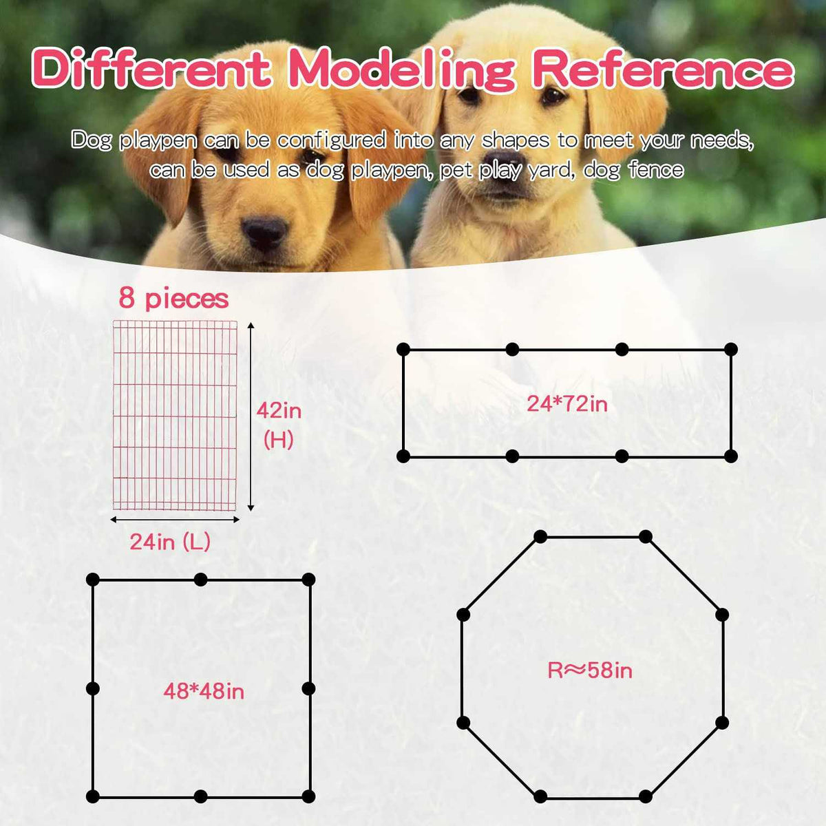 8 Panel Dog Playpen V708