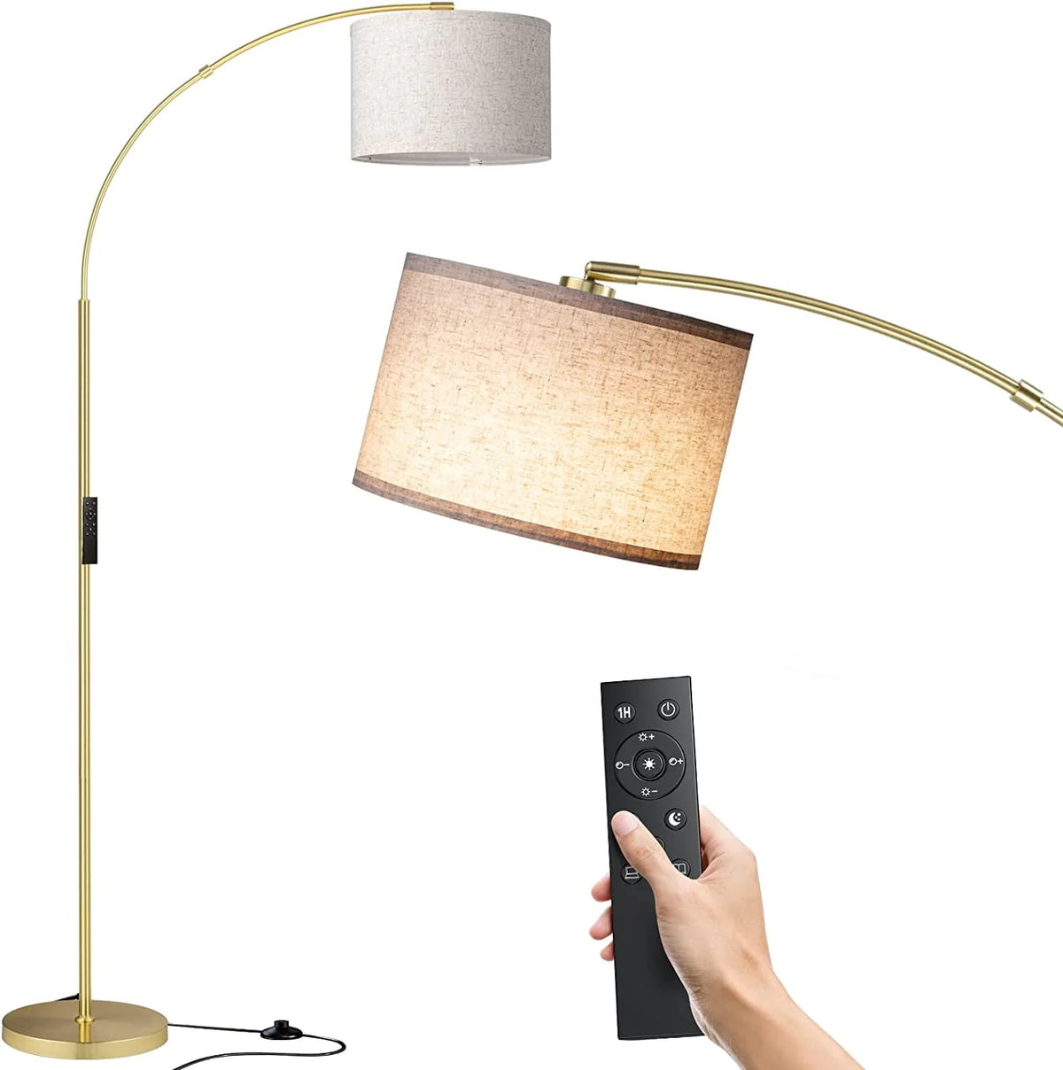 Gold Arc Floor Lamp with Remote M863