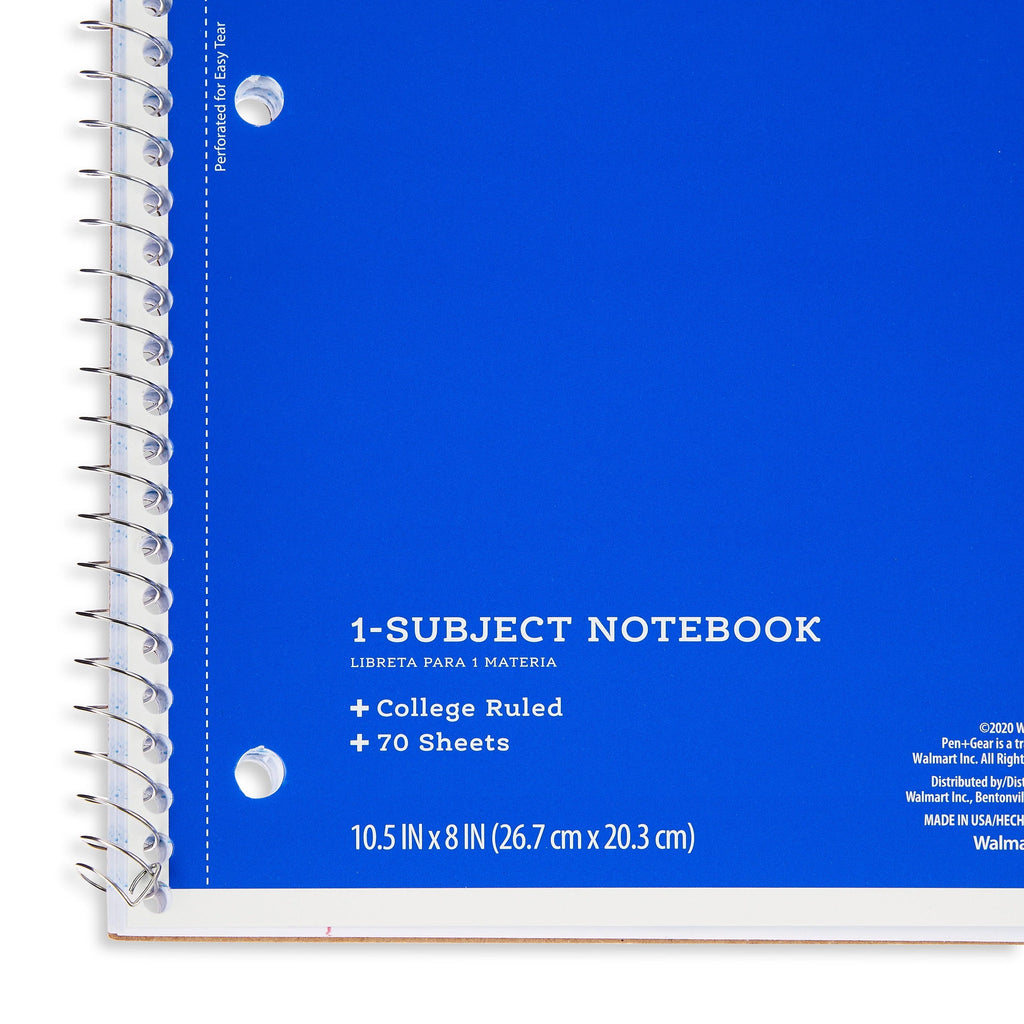 1-Subject College Ruled Notebook, Blue, 70 Sheets L2990