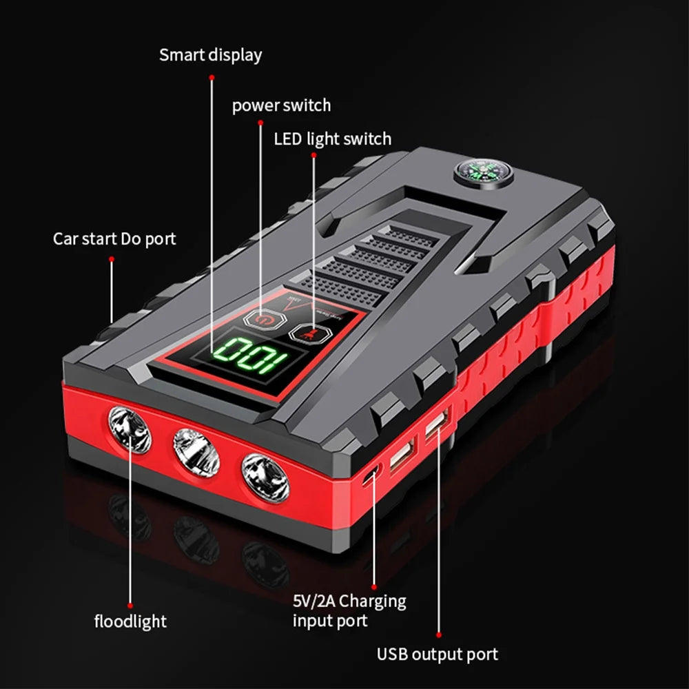 5000A Peak 99800mAh 12V Car Jump Starter with LCD Display G82097