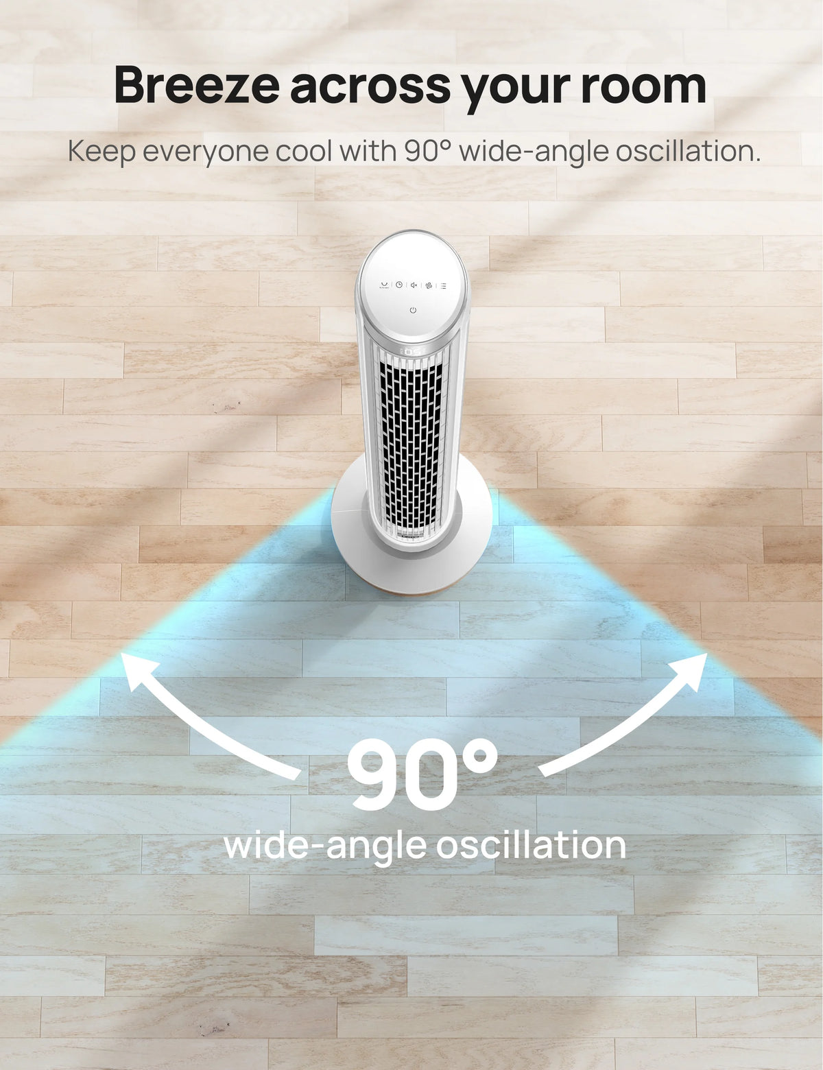 40 Inch Oscillating Tower Fan with Remote, White N66595