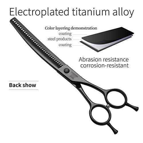 Professional Dog Grooming Curved Thinning Scissors 7.0" 440C Steel O447996