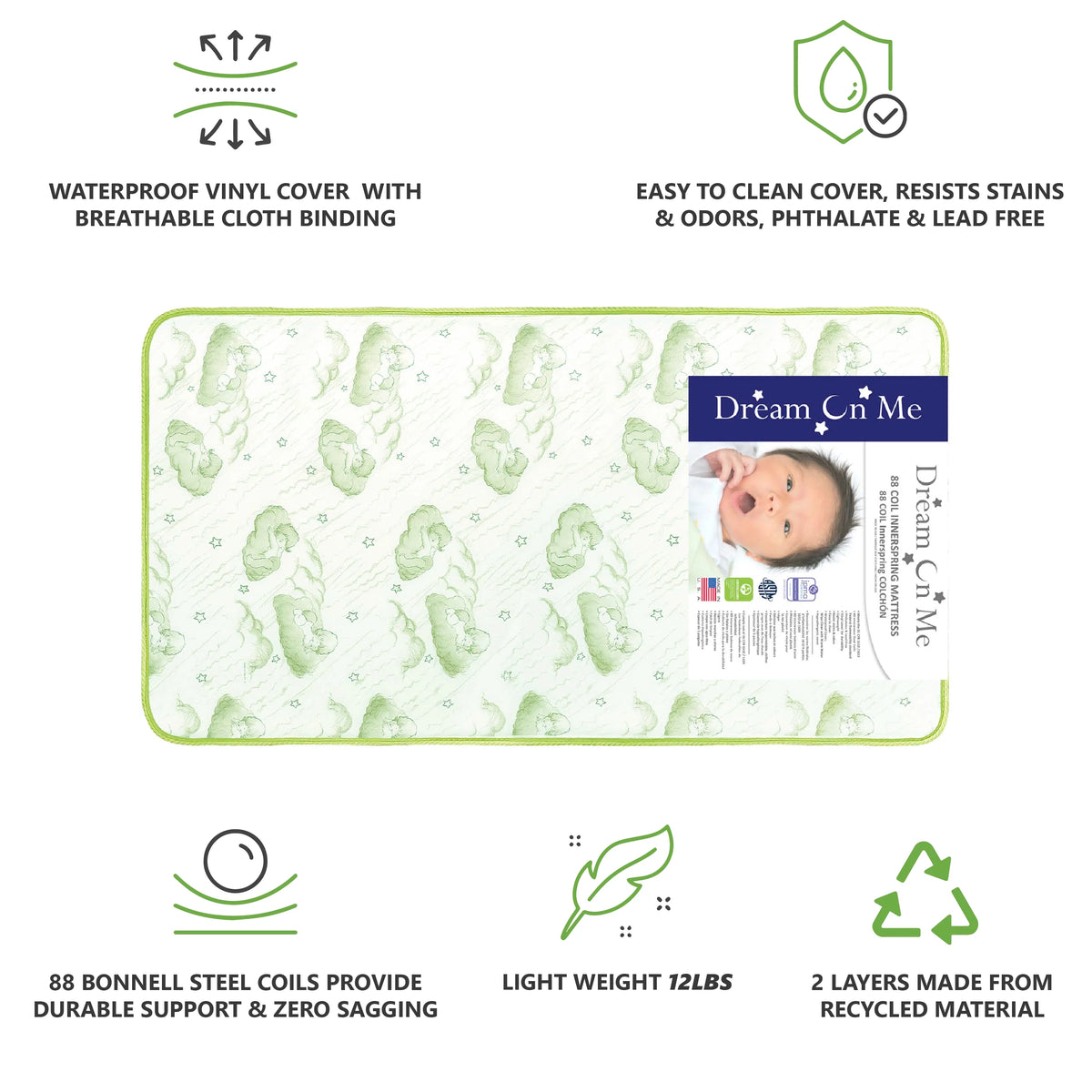 5 88 Coil Crib & Toddler Mattress Y793605