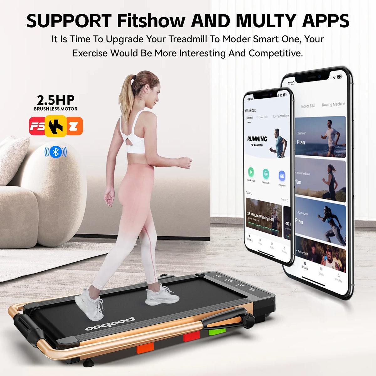 Folding Under Desk Treadmill 2.5HP Electric Walking Pad B4928