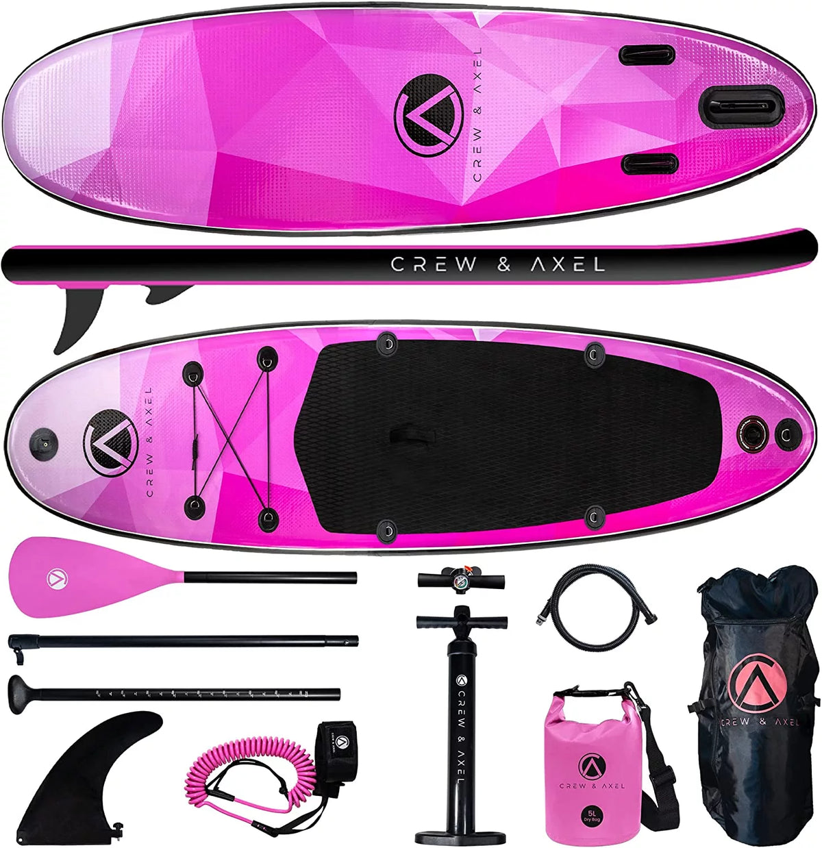 Inflatable Paddle Board SUP Kit Shiny Pink X278