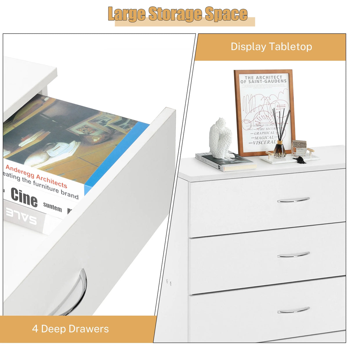 Black 3 Drawer Dresser D36415