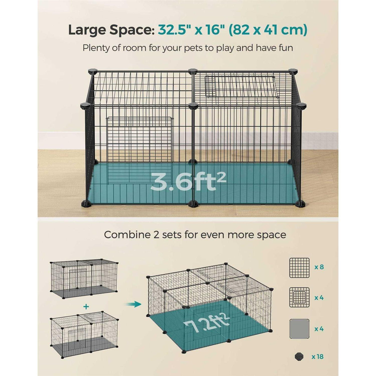 Small Animal Playpen with Top and Base H1364