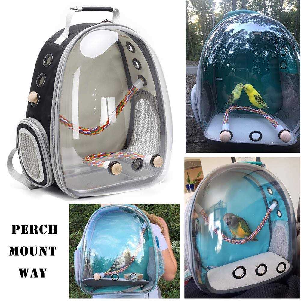 Bird Carrier Backpack with Stainless Steel Tray and Standing Perch W419