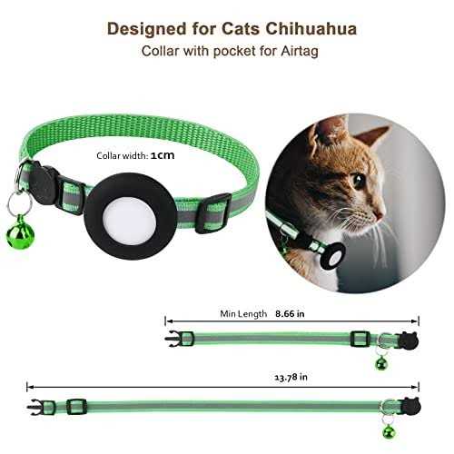 Airtag Cat Collar with Bell and Safety Buckle U9843