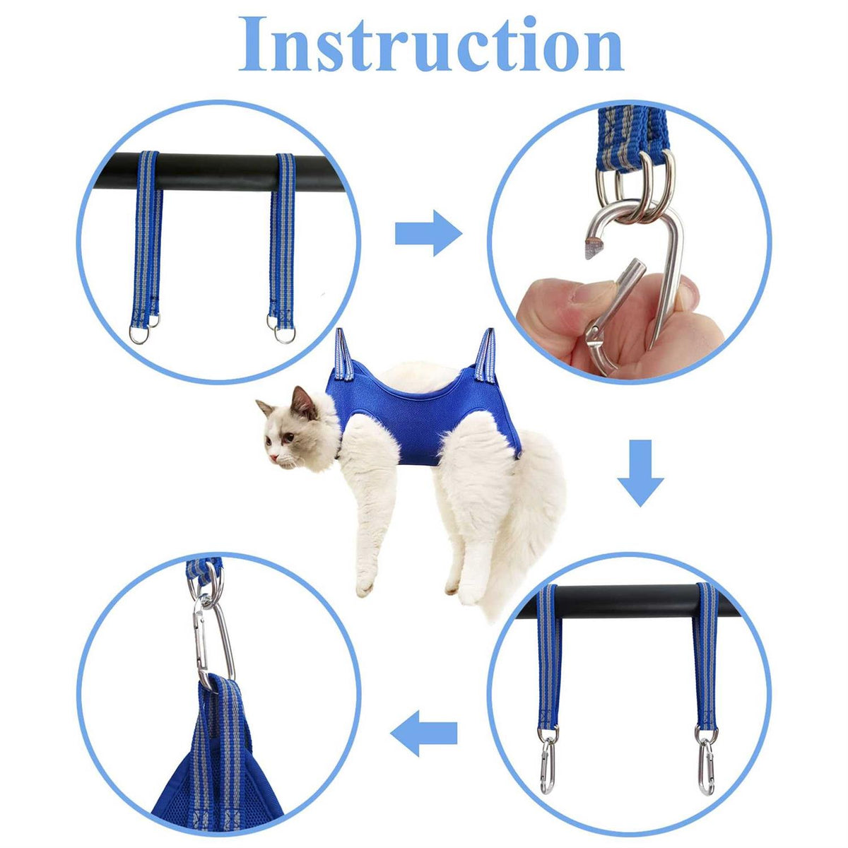 10 in 1 Pet Grooming Hammock Harness with Nail Clippers A1786