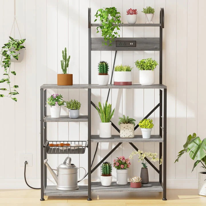 6 Tier Kitchen Bakers Rack with Power Outlet B610
