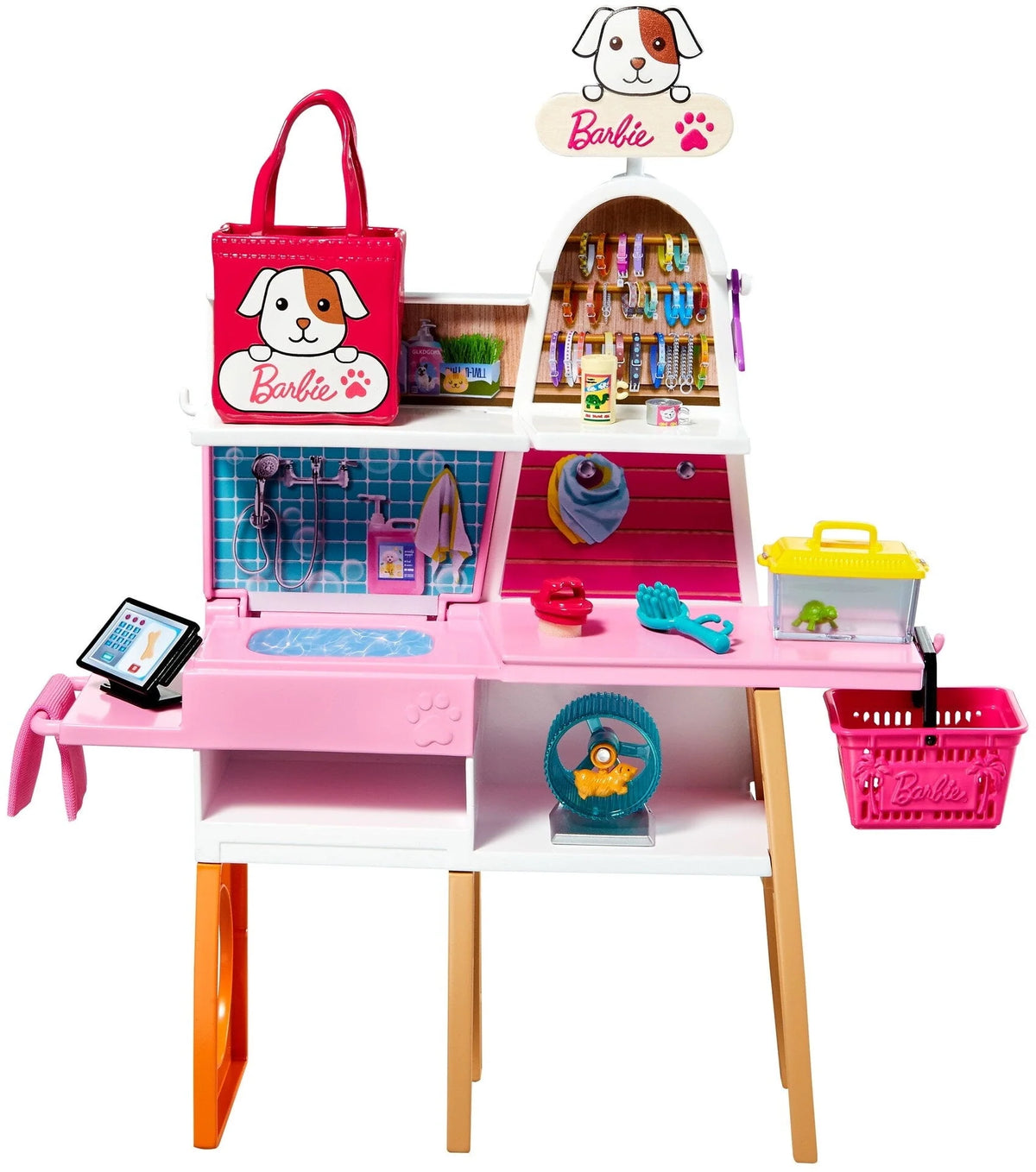 Barbie Doll and Pet Boutique Playset with 4 Pets P67195