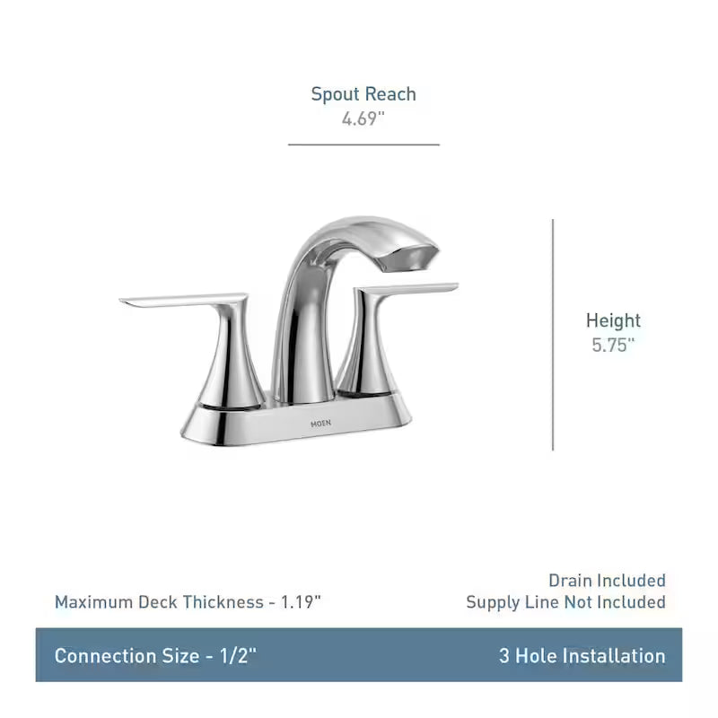 4 in. Centerset Double-Handle Bathroom Faucet Matte Black T741
