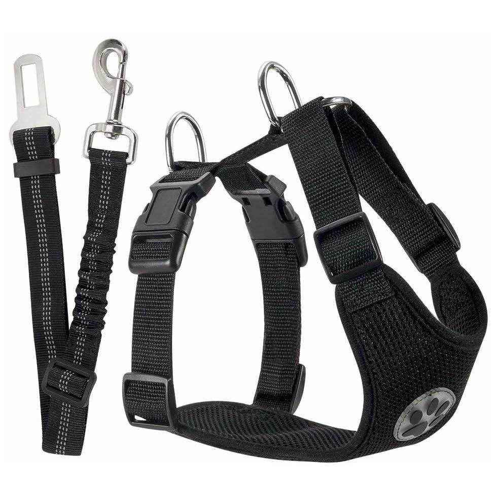 Dog Car Harness Seat Belt Set Adjustable Mesh Breathable Y66531
