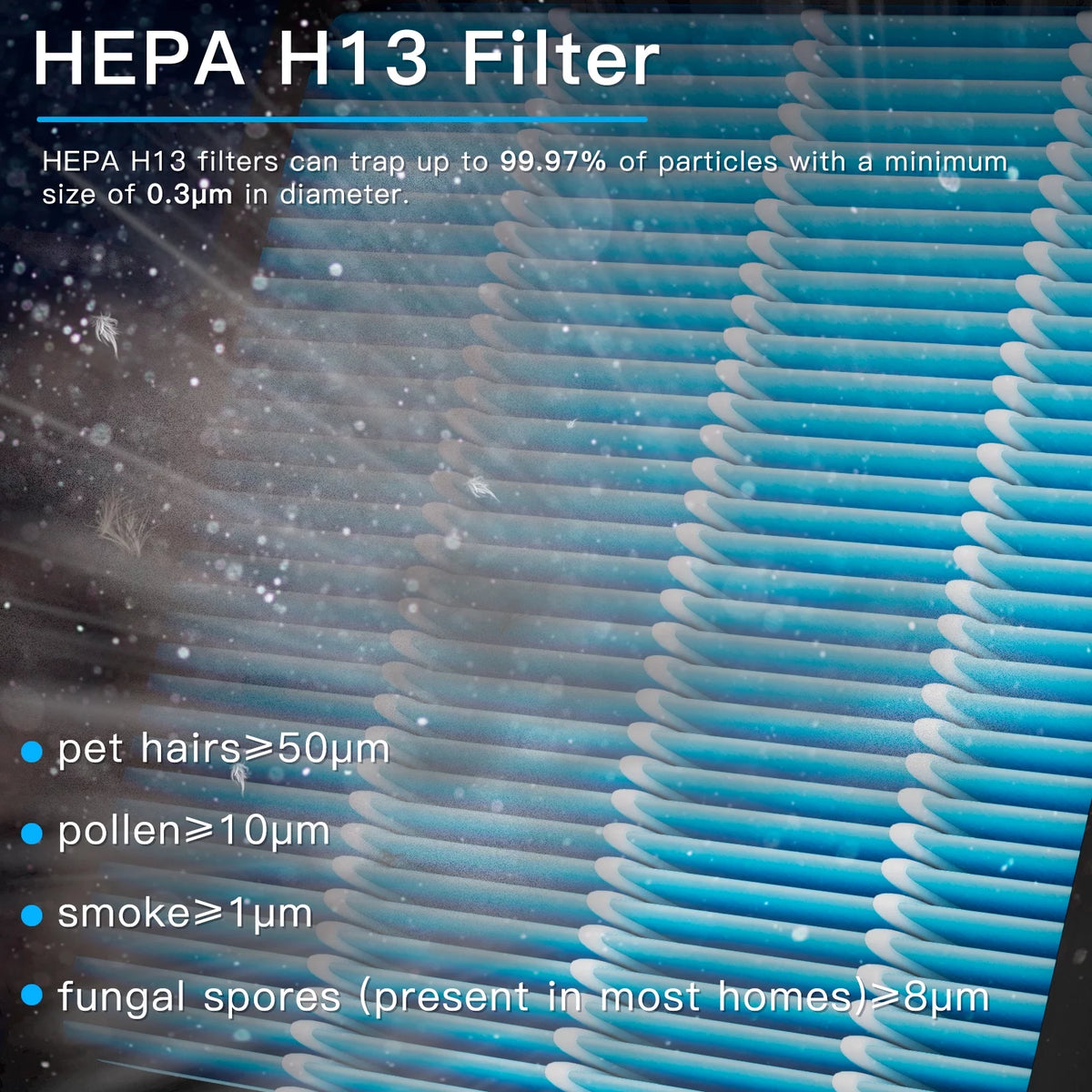Large Room Air Purifier with PM2.5 Monitoring and Hepa H13 Filter T60889