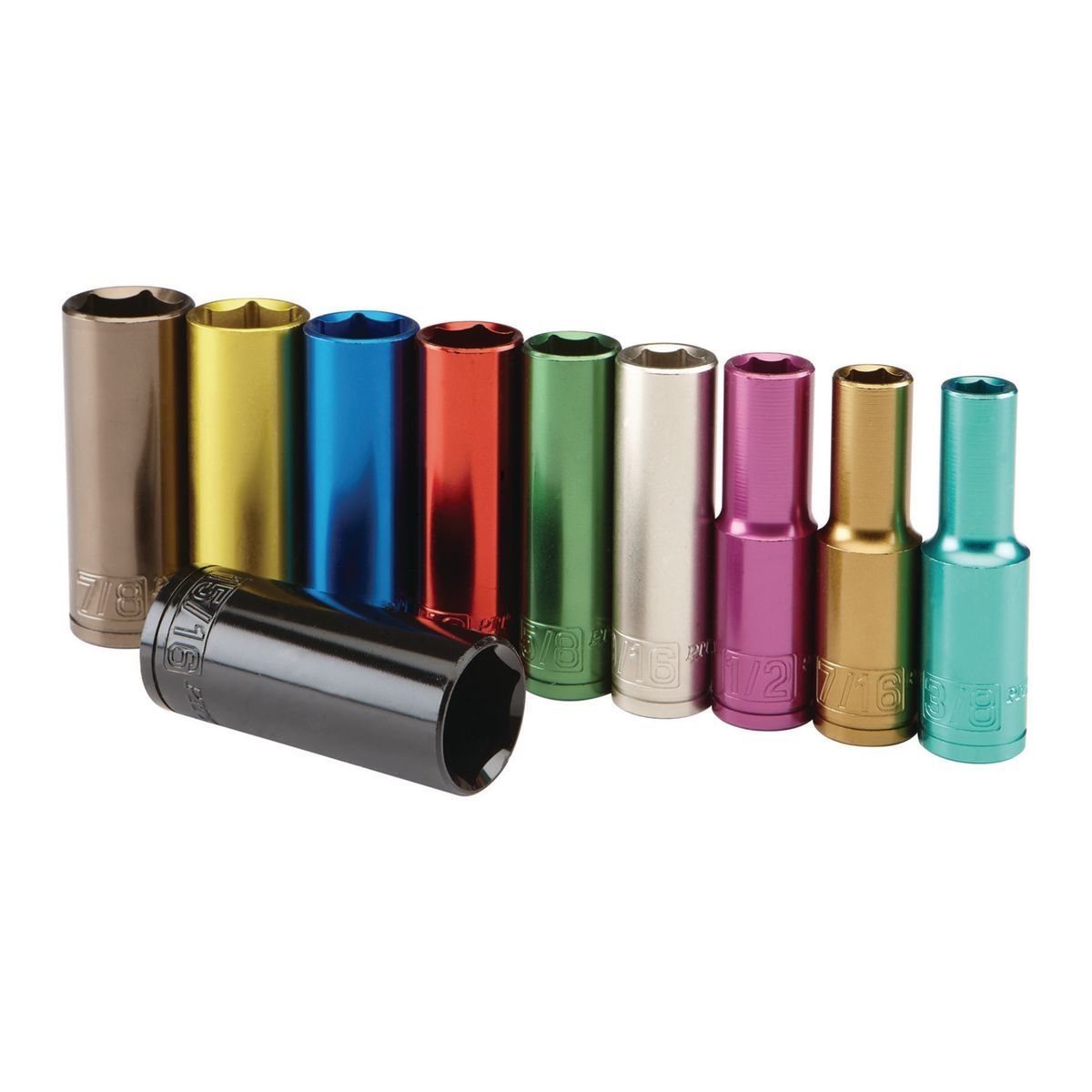 1/2 in. Drive SAE Color-Coded Deep Socket Set, 10-Piece E758