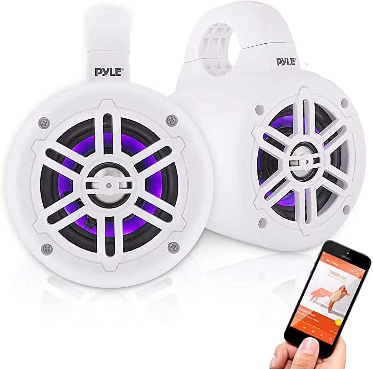 4 Inch 300 Watt Bluetooth Marine Tower Speaker System, Pair T7047