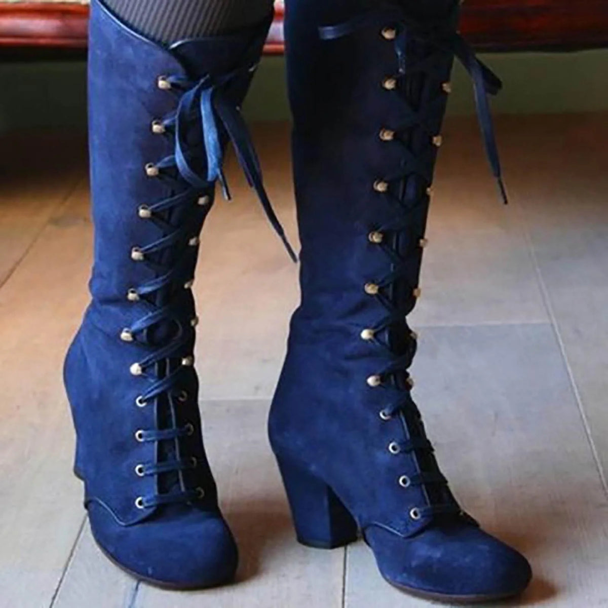 Brown Mid-Calf Riding Boots F206