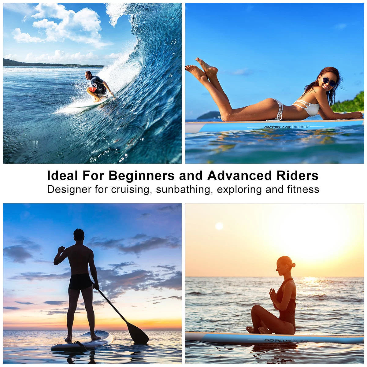 10' Inflatable Stand up Paddle Board with Bag Paddle Fin Z42603